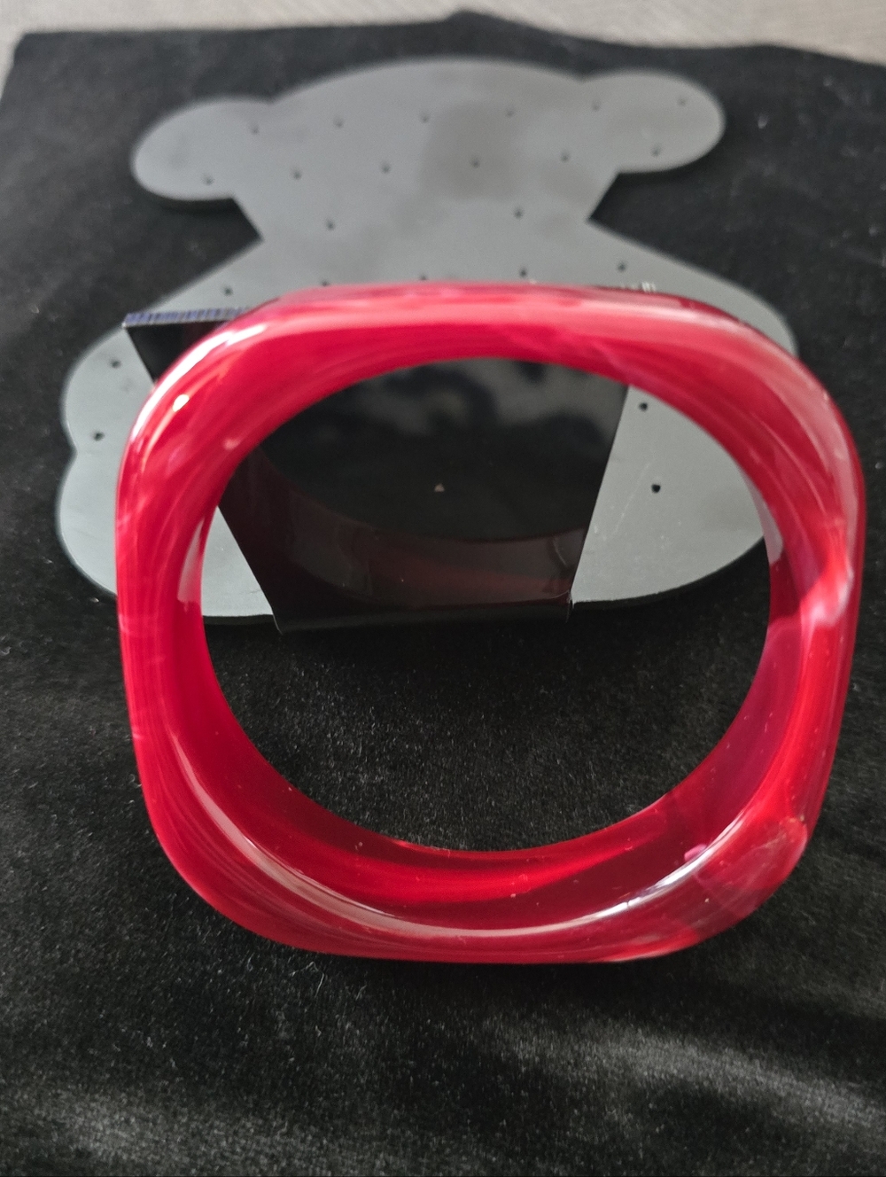 Chunky & Bold Hot Wine Red Resin Bangle Bracelet